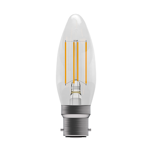 Genesis LED 4.5W Dimmable Filament Clear Candle - BC - 2700K